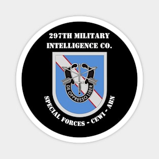 297th Military Intelligence Company - Special Forces (Deep Black) Magnet